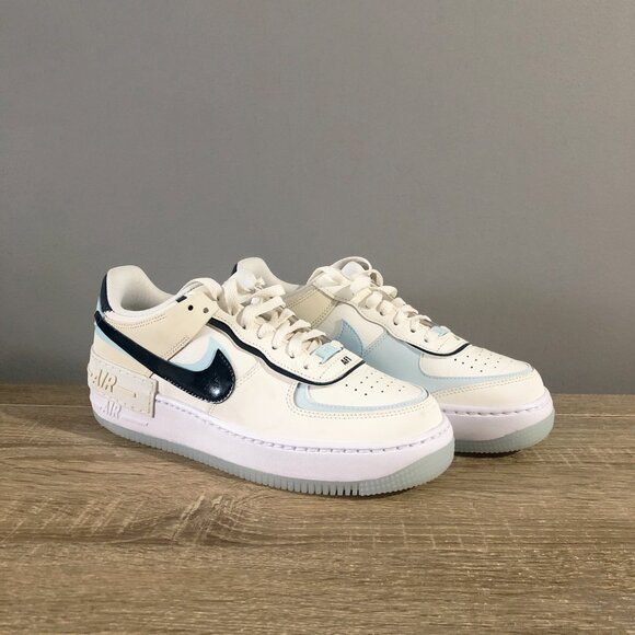 NWOB Nike AF 1 Shadow Womens Multi 8.5 Sail/Armory Navy-Glacier Blue DZ1847-107 - Picture 1 of 12